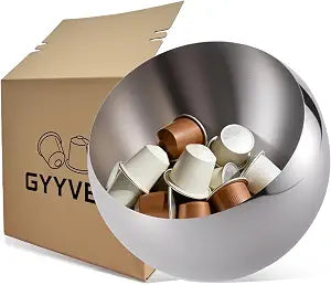 Large Capacity Coffee Pod Holder Stainless Steel Pod Organizer and Holder | Stylish Coffee Bar Accessories & Countertop Storage (Silver, Medium)