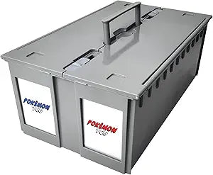 BCW 2-Row Graded Card Storage Box Gray | Stackable PSA Slab Case with Lid & Handle | Compatible with PSA, BGS, SGC, CSG, HGA | Includes Card Bin Partitions