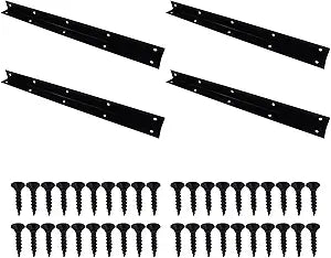 Long L Bracket,ULIFESTAR Black Corner Brace Brackets,Iron Corner Brackets,Thickness 2mm,Heavy Duty Shelf Bracket,Metal Right Angle Bracket for Wood,430*30mm/16.93*1.18'' 4 PCS