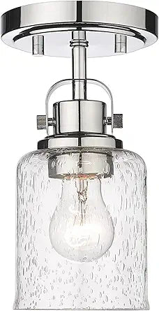 Z-Lite 340F1-CH Kinsley Flush Mount, 1-Light 60 Watts, Chrome