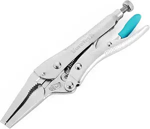 DURATECH 6.5" Long Nose Locking Pliers, Cr-V Construction with Wire Cutte