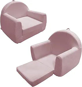 Toddler Couch, Soft Kids Couch Bed Fold Out, 2-in-1 Kids Chairs Comfy, Toddler Chairs Comfy 1-11 Years OldToddler Chairs Comfy, Kid Sofa Lounge Chair(100% Polyester, Pink, 27.5"17.7"20.8")