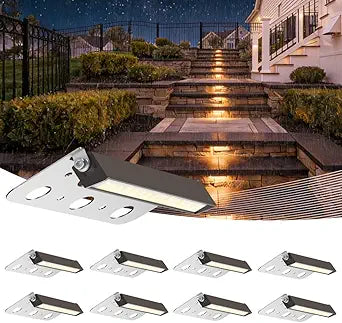 JESLED 8 Pack 7inch LED Retaining Wall Lights, 5W Landscape Lighting, LED Hardscape Lighting, Paver Lights Low Voltage Hardscape Lights, 5W Outdoor Step Lights, 2700K Warm White, Waterproof
