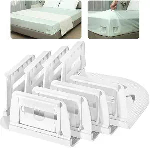 Sheet Holders - Bed Sheet Holders for Corners Heavy Duty Fitted Sheet Holders Keep Sheets Firm & Tight Bed Sheet Grippers Lock Bed Sheets Holders for All Mattress Sizes Bedsheet Clips Easy Setup