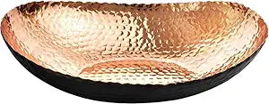 Monarch Abode Decorative Bowl for Home Decor 12.75-Inch Black and Copper Plated Hand Hammered Key Bowls for Entryway Table, Fruit & Potpourri Bowl for Centerpiece, Modern Catch All Key Holder Bowl