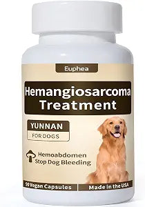 Yunnan Sanqi Capsules for Dogs, Support Stop Bleeding, Hemangiosarcoma, Hemoabdomen, Pericardial Effusion, Cancer Bleeding, Severe Bruising, Ulcer-Related Bleeding, 90 Capsules