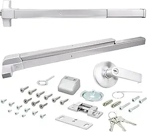 Nuk3y ED-5000 Series Panic Bar Exit Device Grade 1 ADA Certifed, Fit Door Width 30"-36" (Aluminum, Exit Device w/Entry Lever)