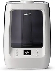 Winix L201 Large Room 2-Gallon Ultrasonic Humidifier - Warm & Cool Mist, 120-Hour Runtime, Adjustable Humidistat, Dual 360┬░ Mist + Demineralization Capsules and Aromatherapy Pads Included