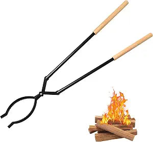 42" Heavy-Duty Firewood Tongs Portable Detachable Large Fire Pit Tongs