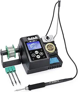 WEP 982 II Precision Soldering Station Kit with 3 C245 compatible Soldering Iron Tip Cartridge, Lead-Free Solder Wire, 4 Memory Channels, Tip Change Groove, Integrated Cleaning Tools