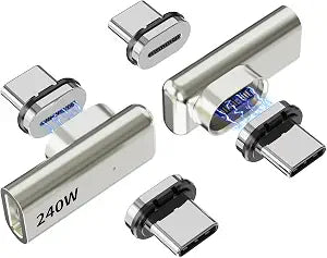 240W 90 Magnetic USB-C Adapter, 40Gbps, 4K, Right-Angle