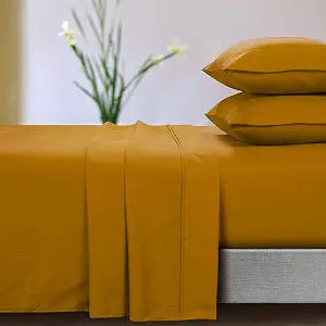 Tribeca Living Queen Microfiber Sheet Set, Honey Mustard