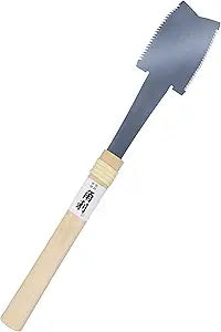 KAKURI Azebiki Japanese Pull Saw 3.5" - Curved Handsaw for Mid-Panel, Hole & Groove Cutting - Ryoba Double Edge Blade for Rip & Crosscut - Made in Japan