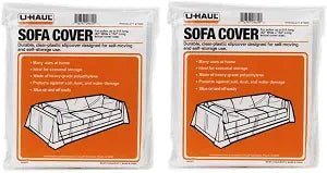 U-Haul Sofa Covers - 2 Pack Plastic Moving and Storage Covers for Couches Up to 8 Long 134 x 42 Covers Water Resistant