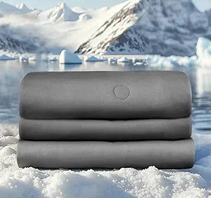 Cooling Comforter Full/Queen Size with Tencel Fill, Cooling Blankets for Hot Sleepers & Night SweatsDouble-Sided Cold Blanket All Season Breathable Lightweight Duvet, 90x90 Inches, Grey