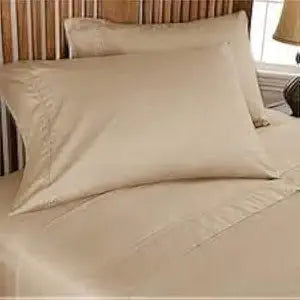 PLUSHY COMFORT Luxury Queen Sleeper Sofa Bed Sheet Set, Color Taupe Solid, 100 Percent Egyptian Cotton, 600 Thread Count, Size (60"x74"x8)
