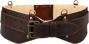 Tourbon Leather Logging Belt Kit Faux Fleece Padded Tool Belts Loggers Felling Belt System for Tree Cutting Electricians Construction Workers Adjustable Waist Fits 33"-47"