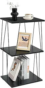 KJGKK Tall Side Table, Small End Table, 29 inch High Accent Table, Bedside Table for Living Room, Bedroom and Office, Ebony Black