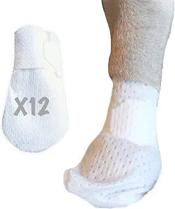 Medimitt Paw Bandages for Dogs, Cats and Pets Stretchy Medical Booties, First Aid for Paws Non Slip, Non Adhesive, Breathable, Disposable, Washable, Adjustable Strap, 12 Pack (Small)