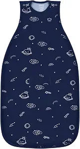 HECCEI Merino Wool & Cotton Baby Sleep Sack, All-Season 2-Way Zipper Baby Sleeping Bag, Adjustable Fit Baby Wearable Blanket (Cosmos Blue)