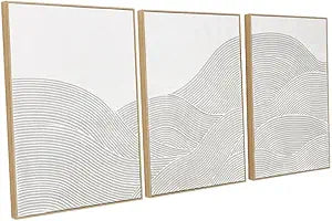 Framed 3-Piece Neutral Abstract Textured Wall Art Modern Boho Wall Dcor for Living Room, Bedroom & Bathroom Large 3D Framed Artwork for Contemporary Home Dcor20 x 28 inches x3 pieces