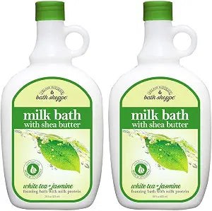 Village Naturals Bath Shoppe, White Tea and Jasmine Foaming Milk Bath, 28 Fl Oz, Pack of 2