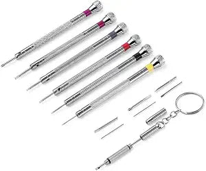 Premium 6PCS Micro Precision Screwdriver Set, 0.8-1.6mm, Extra Replacement Blades for Watch, Eyeglasses, Jewelry, Electronics Repair
