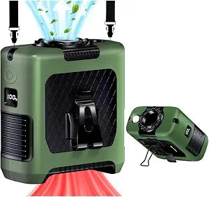 AINFTIME 2025 Portable Waist Clip Body Fan 10000mAh Personal Wearable 8-40H Powerful Outdoor (10000mAH / Green)