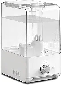 Humidifiers for Bedroom Large Room, Top Fill 6.5L Cool Mist Humidifier, 45H Runtime, 28dB Quiet Ultrasonic Air Humidifier for Home, Whole House, Baby Nursery, Night Light (White)