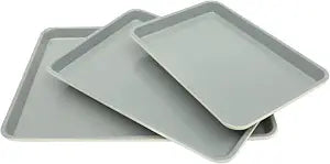 Sur La Table Kitchen Essentials Bake Sale 3-Piece Cookie Sheet Set Nonstick Carbon Steel Baking Pans (13, 15, 18 Inch) Grey Easy-Clean Oven Trays for Cookies, Roasting & More
