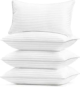 Basic Beyond Hotel Collection Bed Pillows for Sleeping - King Size Pillows Set of 4, 20x36, White