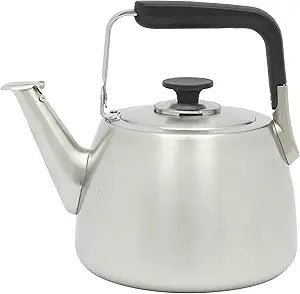 Sur La Table Kitchen Essentials 2 Qt Heavy Gauge Brushed Stainless Steel Whistling Tea Kettle Durable Stovetop Kettle