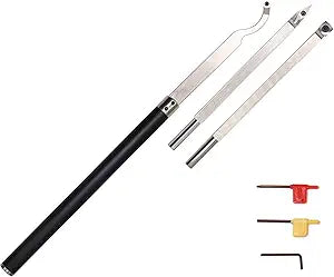 Carbide Tipped Woodturning Tools Wood Turning Tool Set of 3 with Interchangeable Handle for Wood Lathe, 3 Tools with aluminum alloy Grip HandleTypAT03
