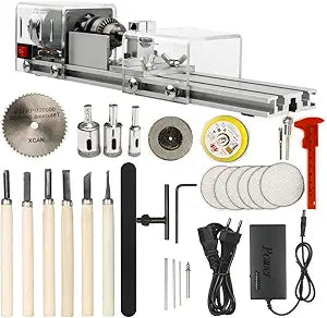OPHIR Mini Wood Lathe Milling Machine DIY Working CNC Mini Lathe Tools 100W 24V