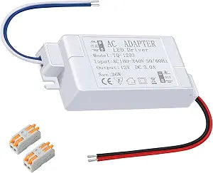 Mini 12V LED Power Supply 36W 3A, LED Driver 110V AC to 12V DC for LED Strip Lights, Under Cabinet Lighting and Indoor Lighting