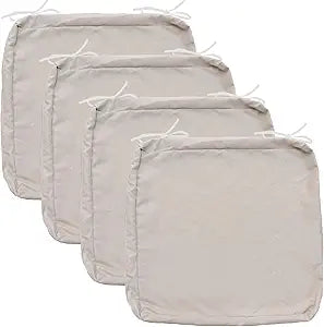 FLYMEI Patio Cushion Covers 20x20x2 Waterproof Outdoor Cushion Cover Replacement 4Packs Outdoor Seat Cushion Slipcover for Rattan Chair Sofa, Apricot