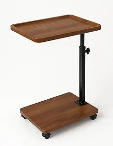 C Table End Table Adjustable Height With Wheels , 360Swivel TV Tray Table for Small Spaces, Couch Tables That Slide Under, C Shaped Side Tables Living Room & Bedroom For Sofa, Bed,Chair, Snack