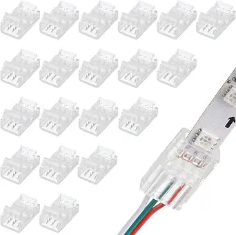 Flutesan 20 Pcs 3 Pin 10 mm LED Strip Light Connectors for 5050 RGB Light