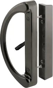 Prime-Line C 1224 Sliding Patio Door Handle Set - Replace Old or Damaged Door Handles Quickly and Easily Black Diecast, Mortise Style, Non-Keyed, Fits 3-15/16 Hole Spacing (1 Set)