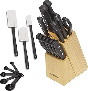 Farberware 22-Piece Kitchen Knife Block Set, High Carbon Stainless Steel