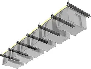 TORACK Garage Ceiling Bin Storage Rack, Adjustable Heavy Duty Overhead Tote Storage Rails(for 6 Bins, Bins are not included)