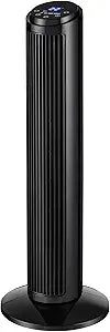 Emerson SmartVoice 29Γ Tower Fan, Wi-Fi-free Voice Control, Smart Tower Fan for Bedroom, 70┬░ Oscillating, 3 Wind Speeds, 15-Hr Timer, Sleep Mode & Remote Control
