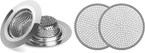 Ohtomber 2PCS Bathtub Drain Strainer and 2PCS Shower Drain Hair Catcher