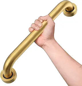 16 Inch Shower Grab Bar, 500 lb Heavy Duty Brushed Gold Stainless Steel Safety Rail for Bathtubs and Showers Anti Slip Bathroom Grab Bar for Elderly Handicap Senior, Screw Mount Assist Handle