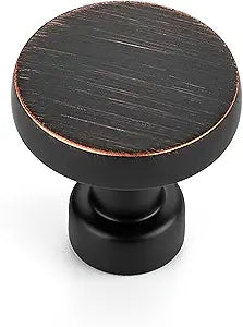 Ravinte 30 Pack 1-1/6 Inch Soild Oil Rubbed Bronze Cabinet Knobs for Kitchen, Drawers Pulls for Dresser, Cabinet Hardware