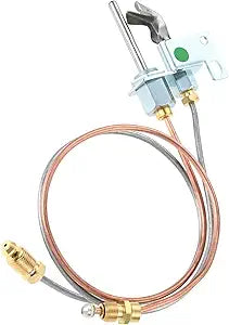 Natural Gas Pilot Burner Assembly, Replacement for Real Fyre PT-1 Pilot G45 and G46 Burner, PAC-2NAT, Hargrove Gas Logs NG Pilot RSTPB-18, White Rogers, Majestic, Majco Indoor Fireplace