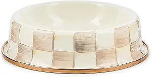 MACKENZIE-CHILDS Mocha Check Cat Dish