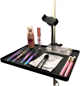 Lash Tray Holder for Ring Light Clip on Organizer Attachment with Phone Holder Eyelash Tech Lash Extension Supplies (with phone holder)