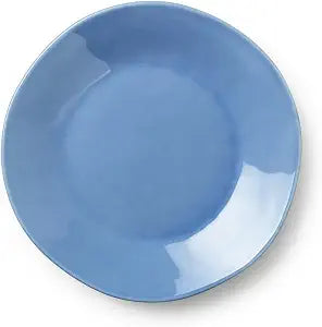 Cloudy Sky Stoneware Salad Plates 9" Set of 4 Blue-Gray Marbled Glaze Plates for Salads, Appetizers, Desserts & Sides Elegant Everyday Tableware for Rustic or Modern Dining