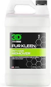 3D Fur Kleen - Pet Hair Remover & Cleaner - Loosens Embedded Pet Fur for Easy Removal - Safe for Carpets, Upholstery & Auto Interiors, 1 Gallon